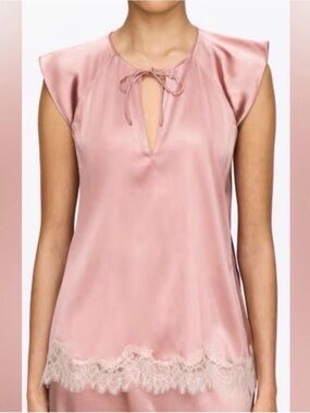 Arket Silk Blend Lace Trim Blouse